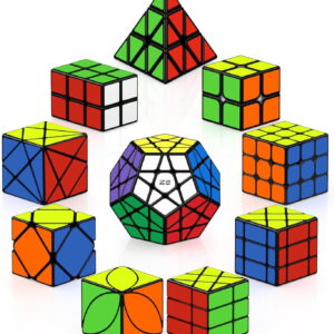 VDEALEN Speed Cube Set, 2X2 3X3 2X3 Skewb Axis Windmill Fisher Dodecahedron Pyramid Ivy Speed Cubes Smooth Fast Cube Puzzles Collection, 10 Pack