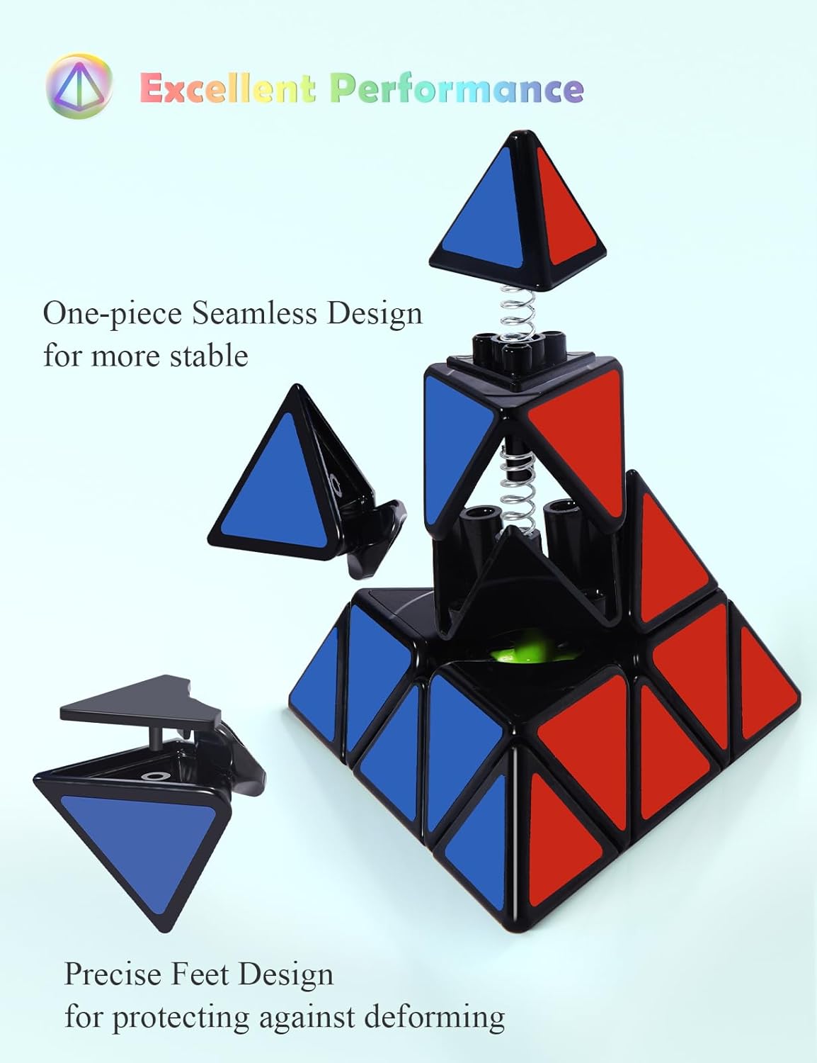 VDEALEN Speed Cube Set, 2X2 3X3 2X3 Skewb Axis Windmill Fisher Dodecahedron Pyramid Ivy Speed Cubes Smooth Fast Cube Puzzles Collection, 10 Pack