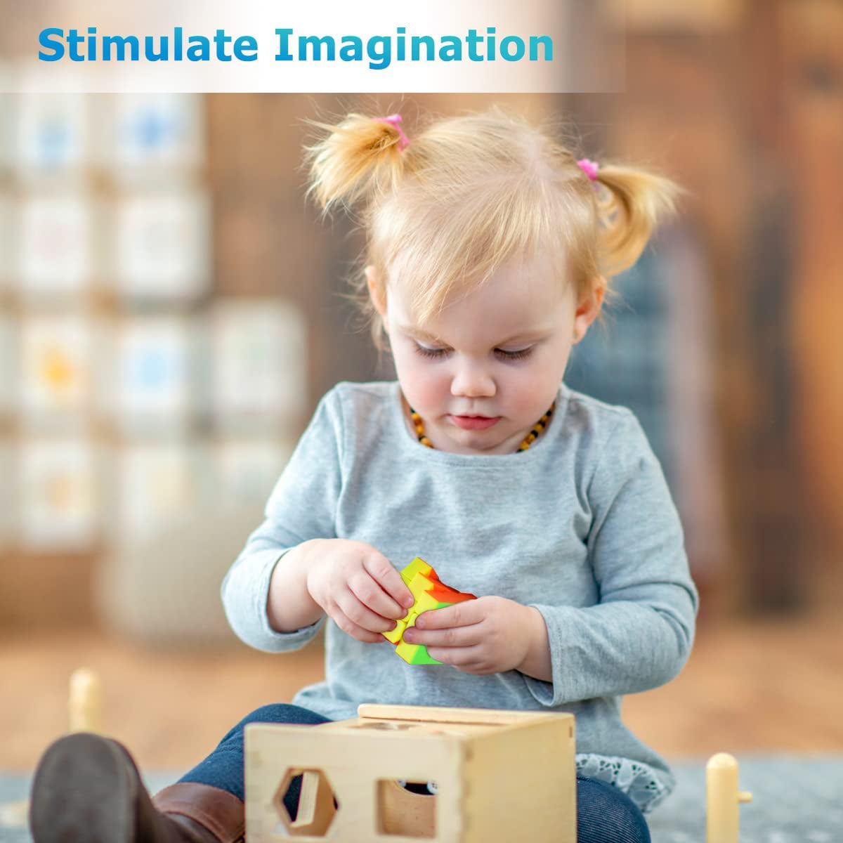 VDEALEN 3x3x3 Speed Cube Set, 2.2in Puzzle Party Favors Toy Stickerless Magic Cube Set, School Classroom Prize for Students, Birthday Party Stocking Stuffers Gifts for Kids Teens Adults(6 Pack)