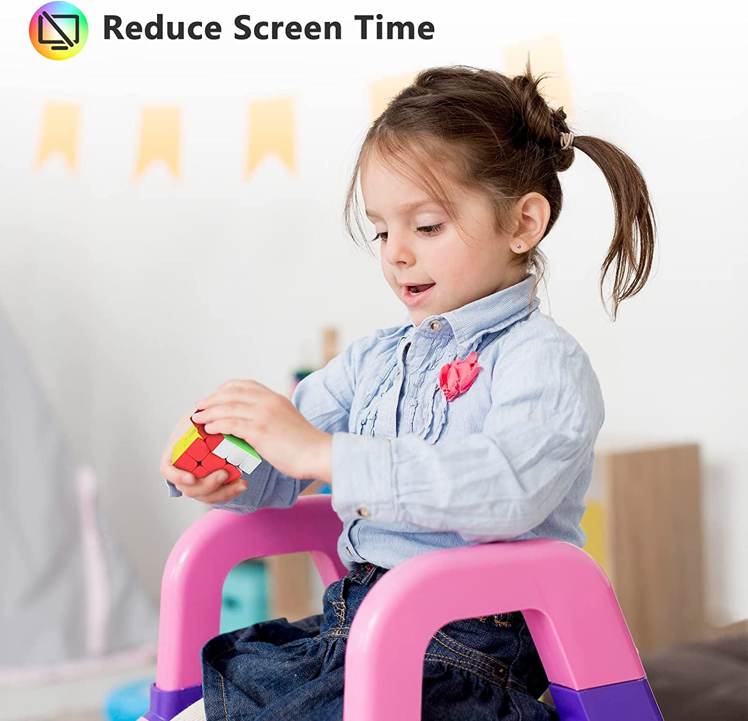 VDEALEN 3x3x3 Speed Cube Set, 2.2in Puzzle Party Favors Toy Stickerless Magic Cube Set, School Classroom Prize for Students, Birthday Party Stocking Stuffers Gifts for Kids Teens Adults(6 Pack)