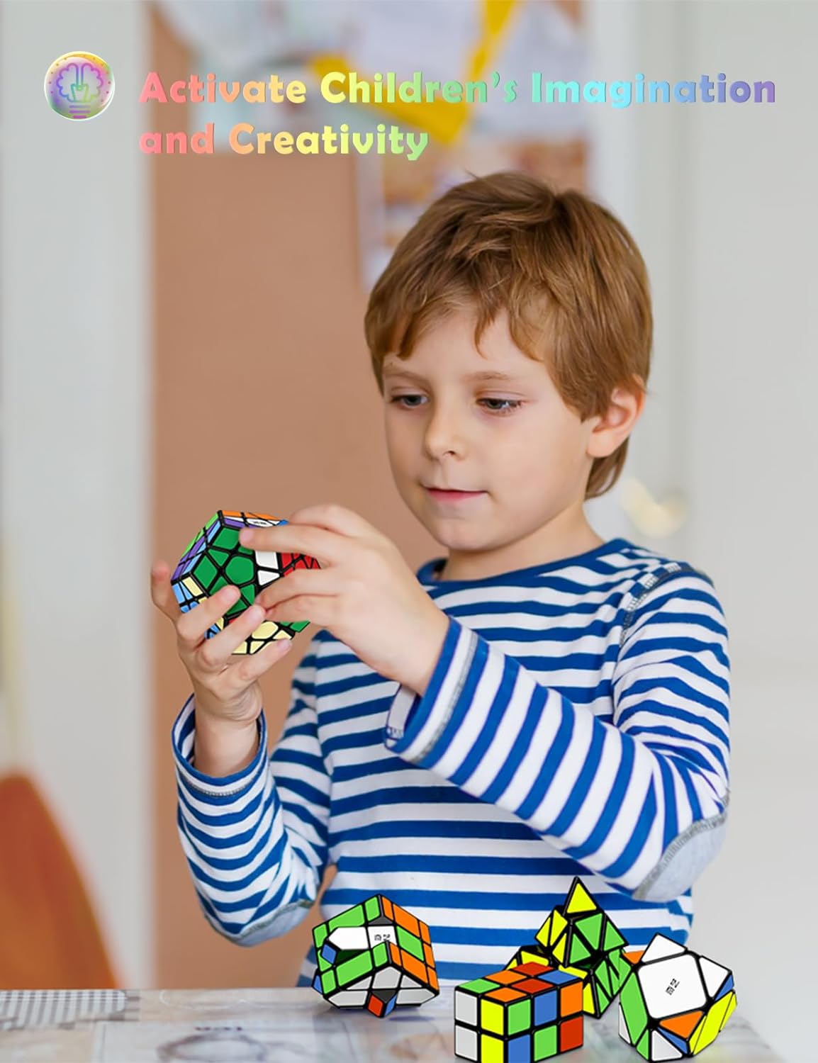 VDEALEN Speed Cube Set, 2X2 3X3 2X3 Skewb Axis Windmill Fisher Dodecahedron Pyramid Ivy Speed Cubes Smooth Fast Cube Puzzles Collection, 10 Pack