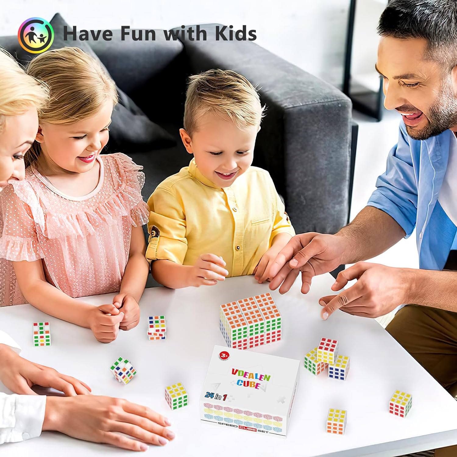 VDEALEN 24 Pack Mini Cube Puzzle Party Favors for Kids, 3x3x3 Magic Cube School Rewards & Classroom Prize for Students, Birthday Party Favors Easter Valentines Day Stocking Stuffers Gifts for Kids